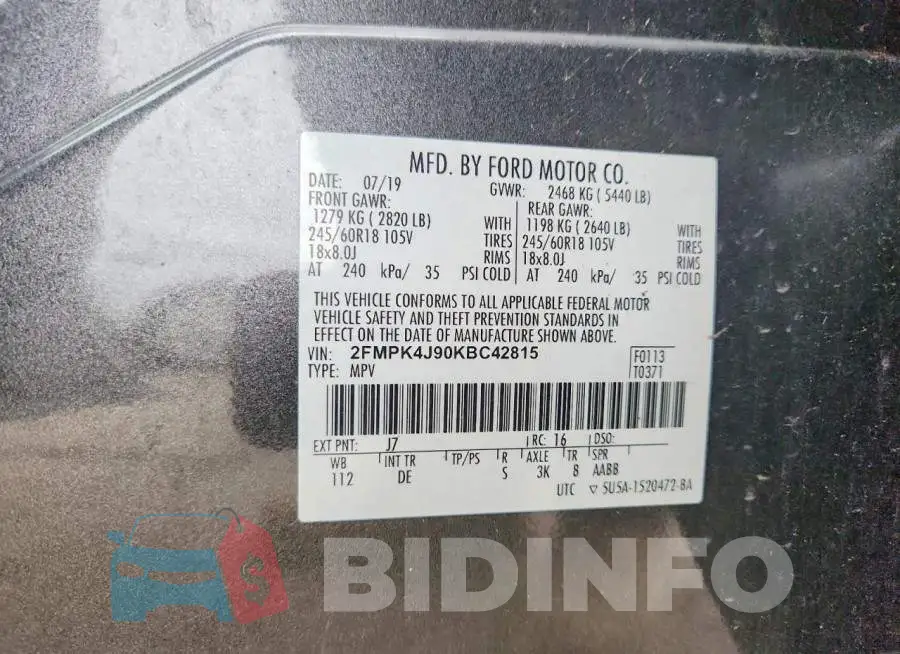 2FMPK4J90KBC42815 Photo# 13
