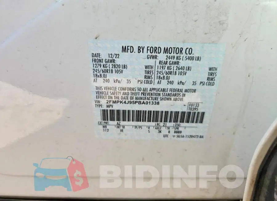 2FMPK4J95PBA01338 Photo# 13
