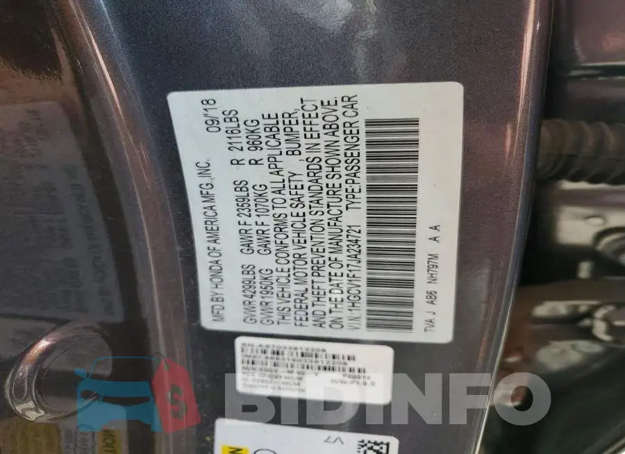 1HGCV1F17JA234721 Photo# 13
