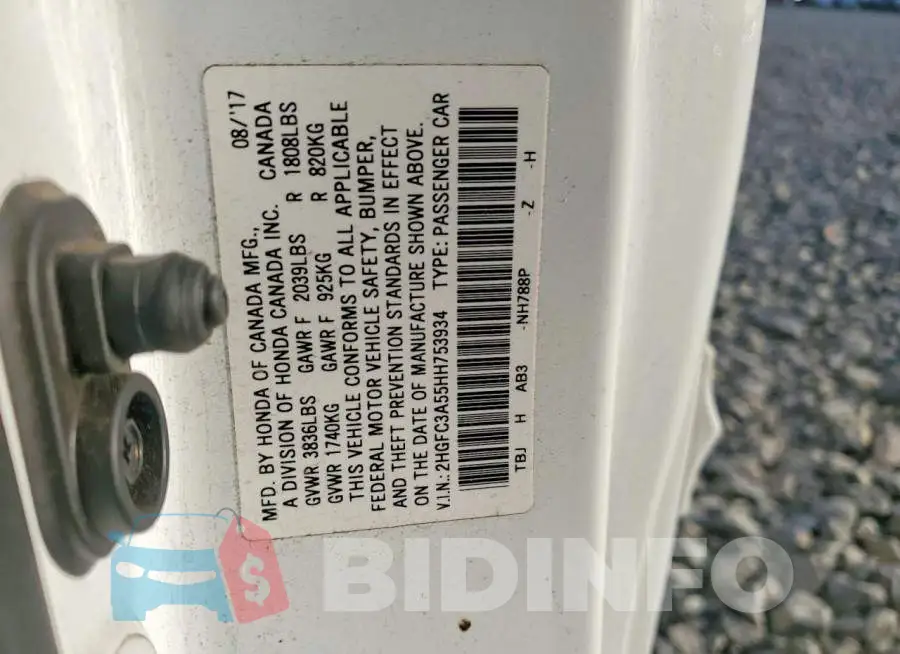 2HGFC3A55HH753934 Photo# 12