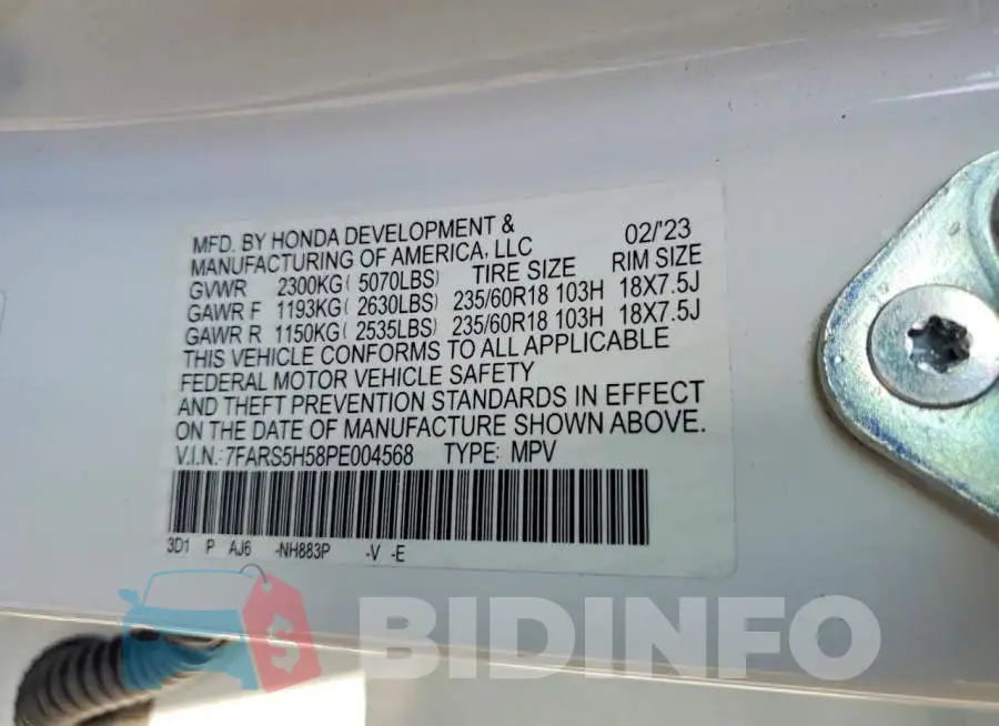 7FARS5H58PE004568 Photo# 13