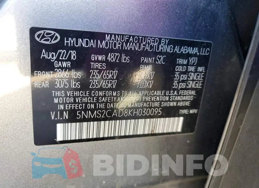 5NMS2CAD8KH030095 Photo# 12
