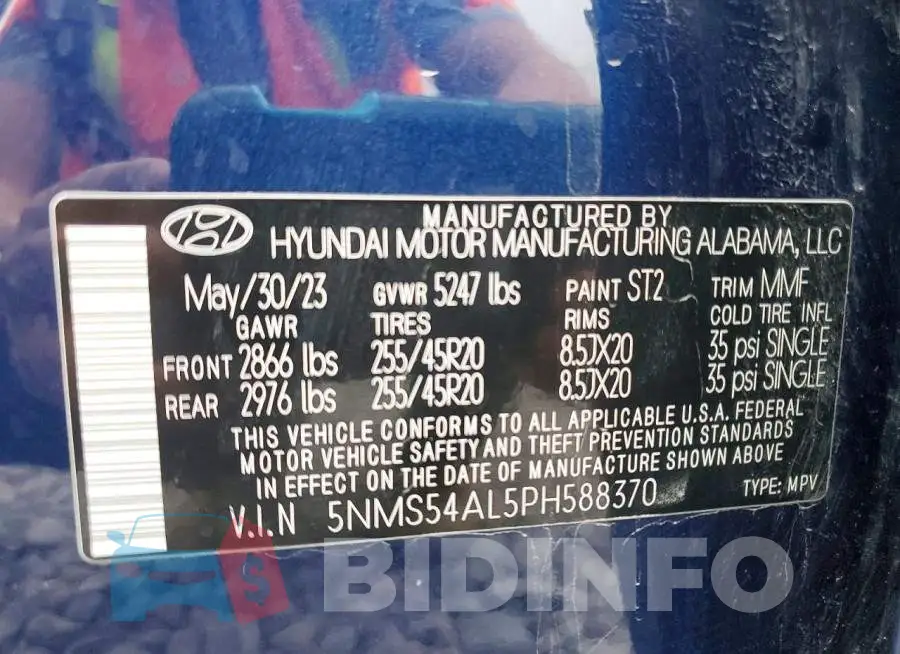 5NMS54AL5PH588370 Photo# 14
