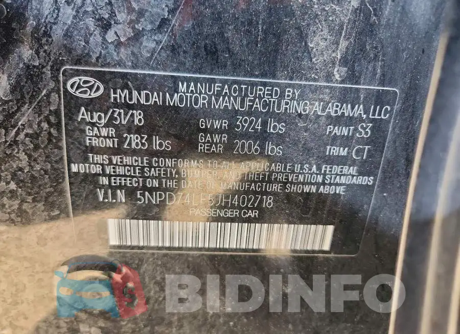5NPD74LF5JH402718 Photo# 12