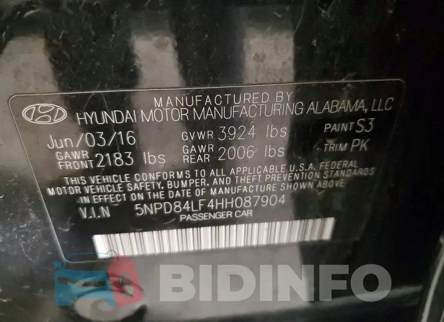 5NPD84LF4HH087904 Photo# 12