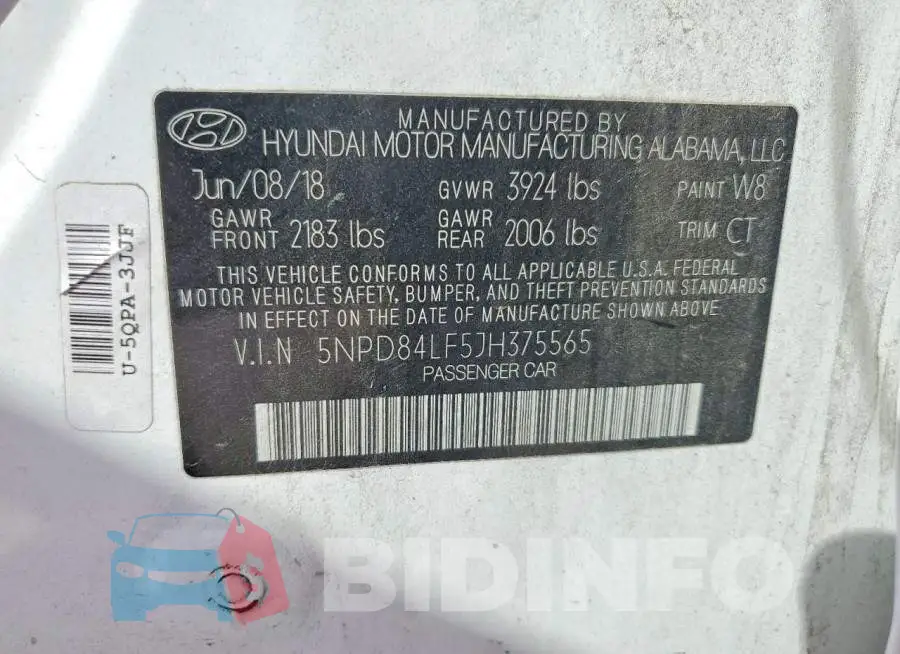 5NPD84LF5JH375565 Photo# 12