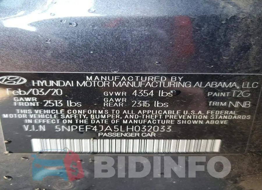 5NPEF4JA5LH032033 Photo# 13
