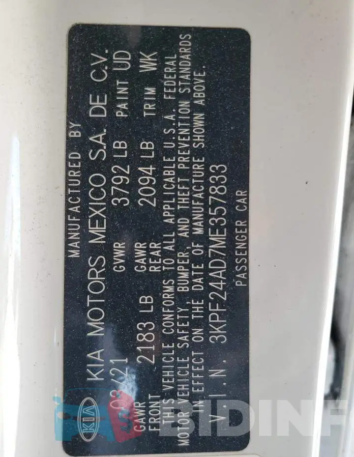3KPF24AD7ME357833 Photo# 14