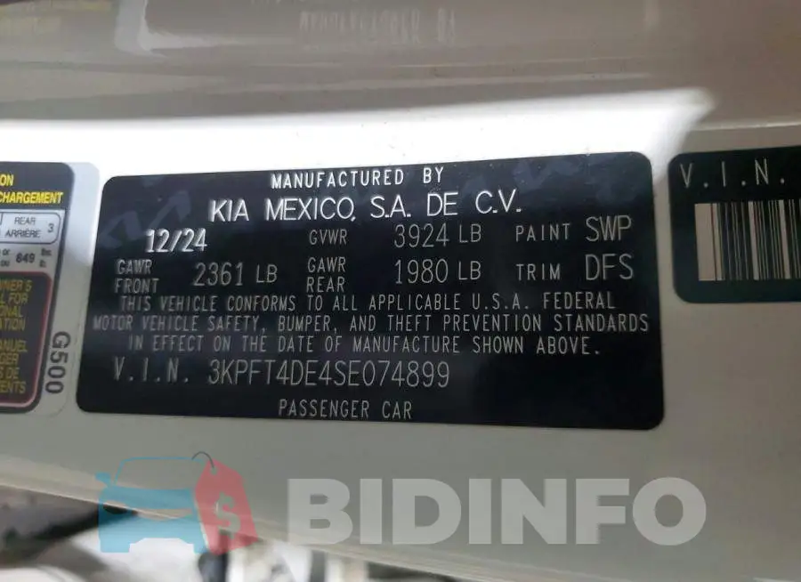 3KPFT4DE4SE074899 Photo# 12
