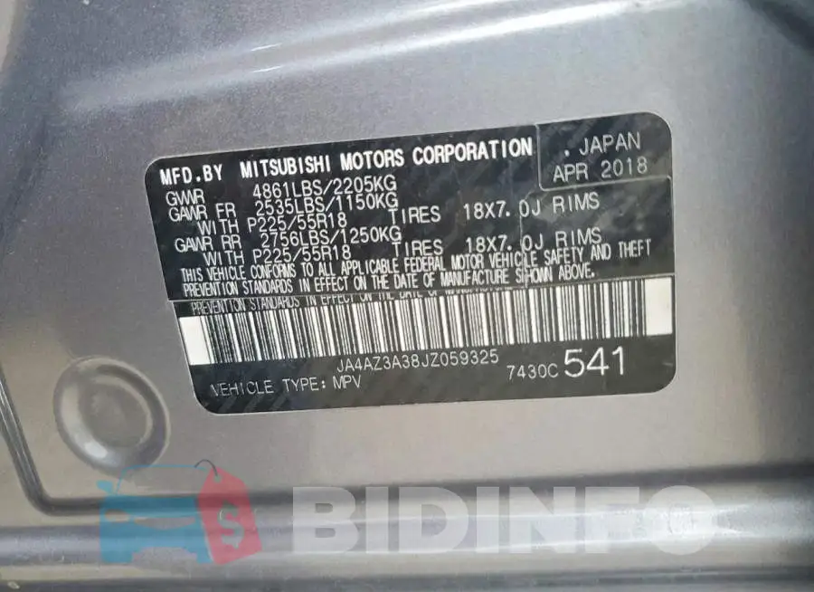 JA4AZ3A38JZ059325 Photo# 13