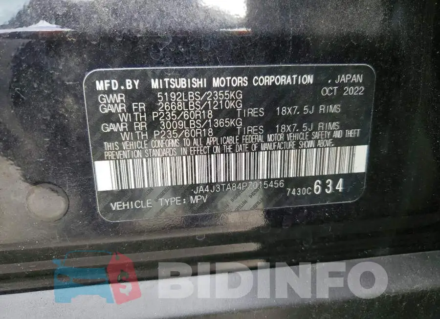 JA4J3TA84PZ015456 Photo# 13
