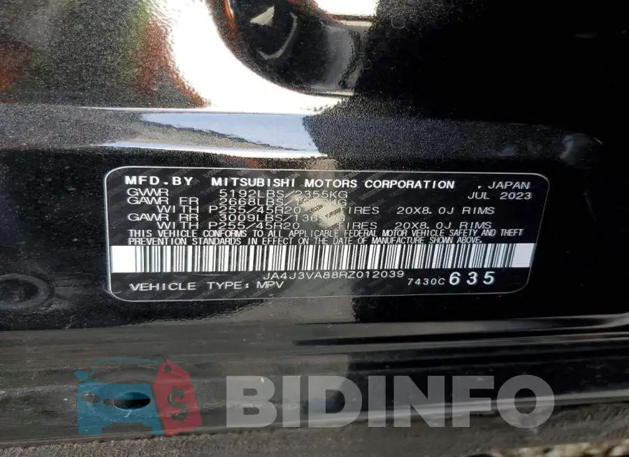 JA4J3VA88RZ012039 Photo# 13