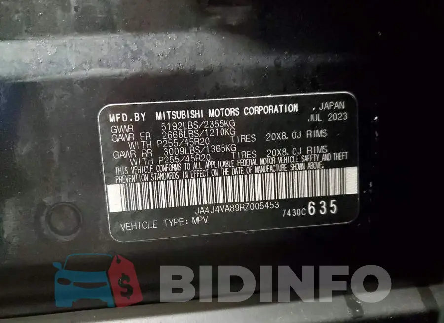 JA4J4VA89RZ005453 Photo# 13