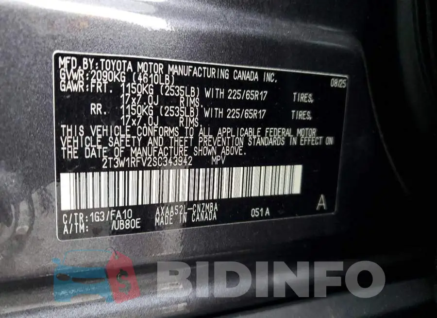 2T3W1RFV2SC343942 Photo# 13