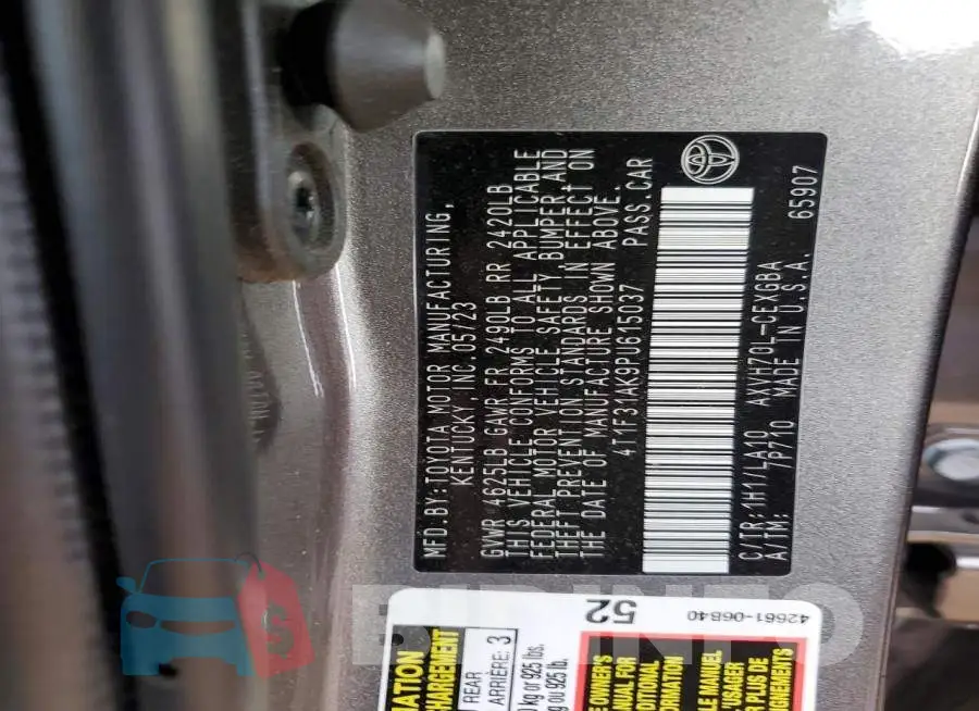 4T1F31AK9PU615037 Photo# 12