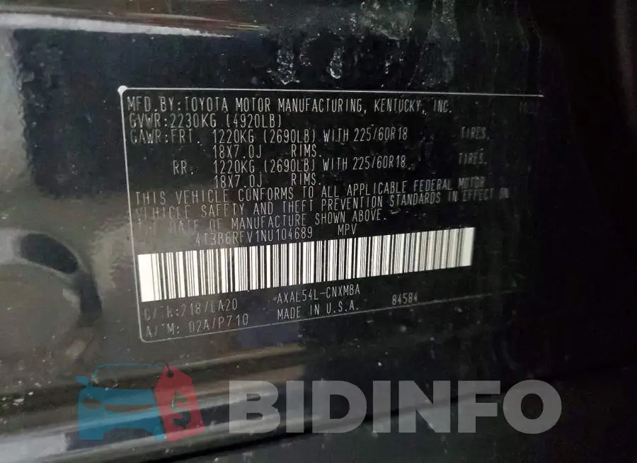 4T3B6RFV1NU104689 Photo# 13
