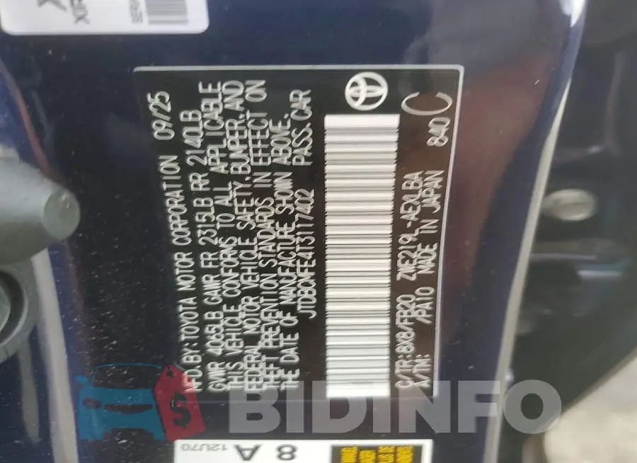 JTDBCMFE4T3117402 Photo# 13