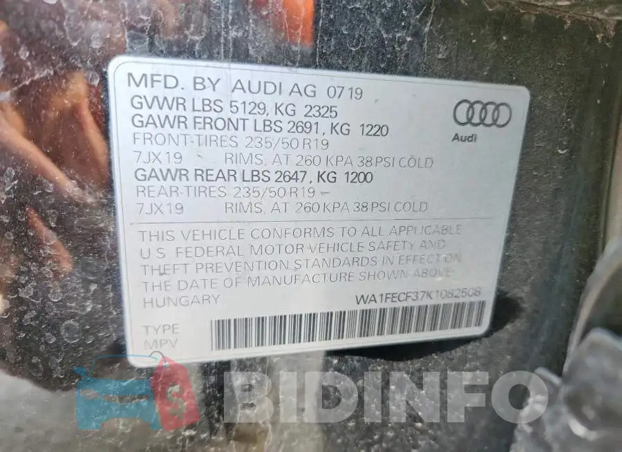 WA1FECF37K1082508 Photo# 14