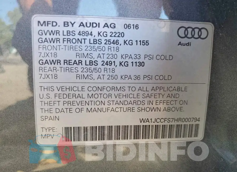 WA1JCCFS7HR000794 Photo# 12