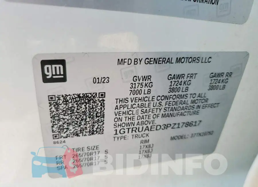 1GTRUAED3PZ178617 Photo# 12