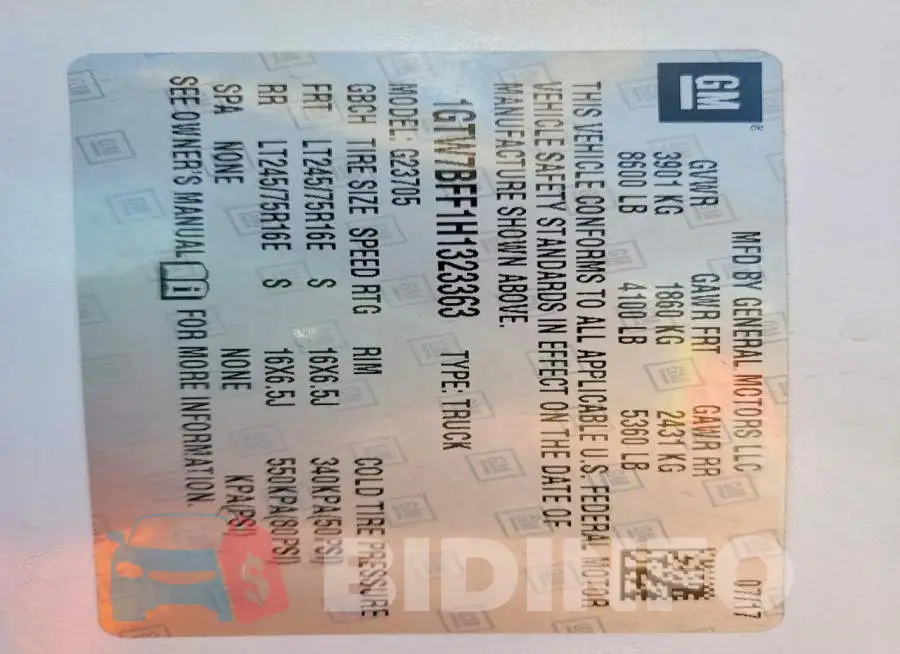 1GTW7BFF1H1323363 Photo# 13