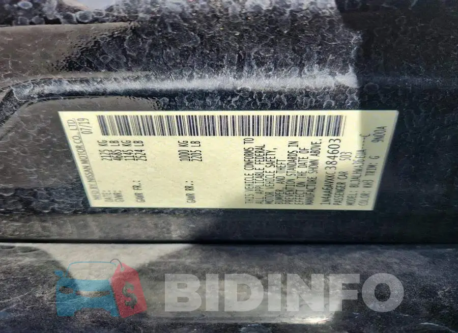 1N4AA6AVXKC384603 Photo# 12