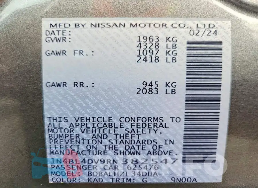 1N4BL4DV9RN382547 Photo# 12