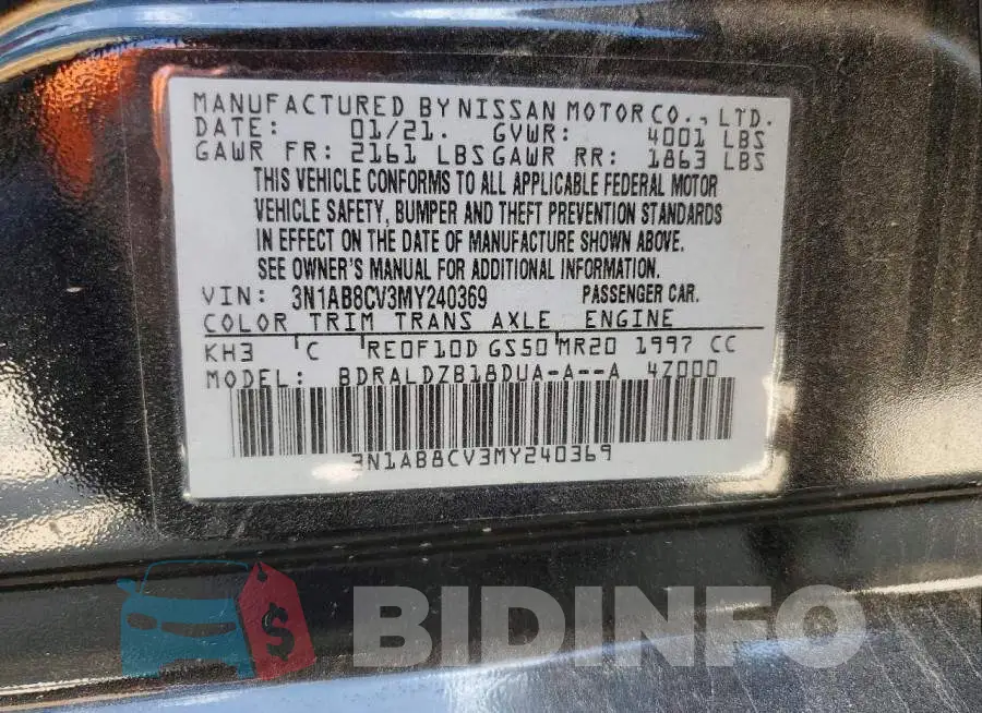 3N1AB8CV3MY240369 Photo# 12