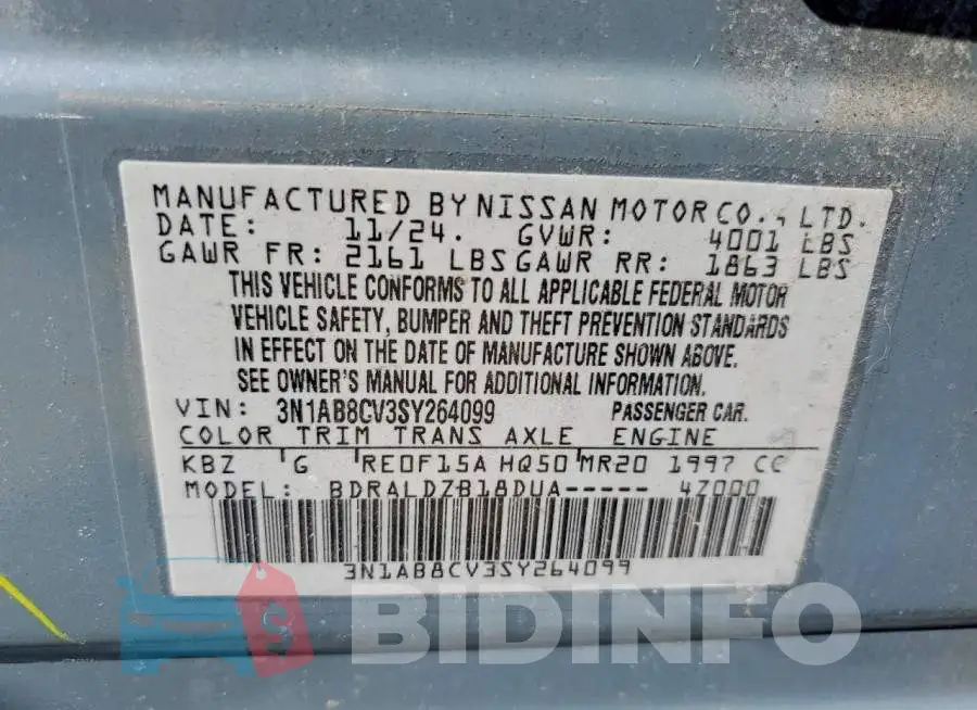 3N1AB8CV3SY264099 Photo# 12