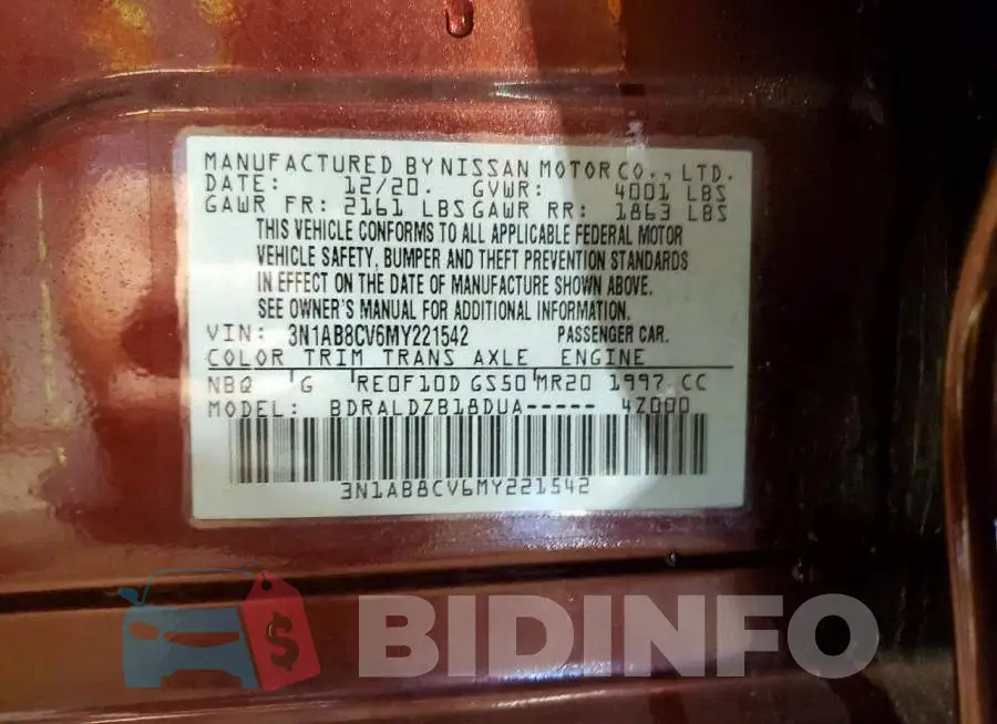 3N1AB8CV6MY221542 Photo# 12