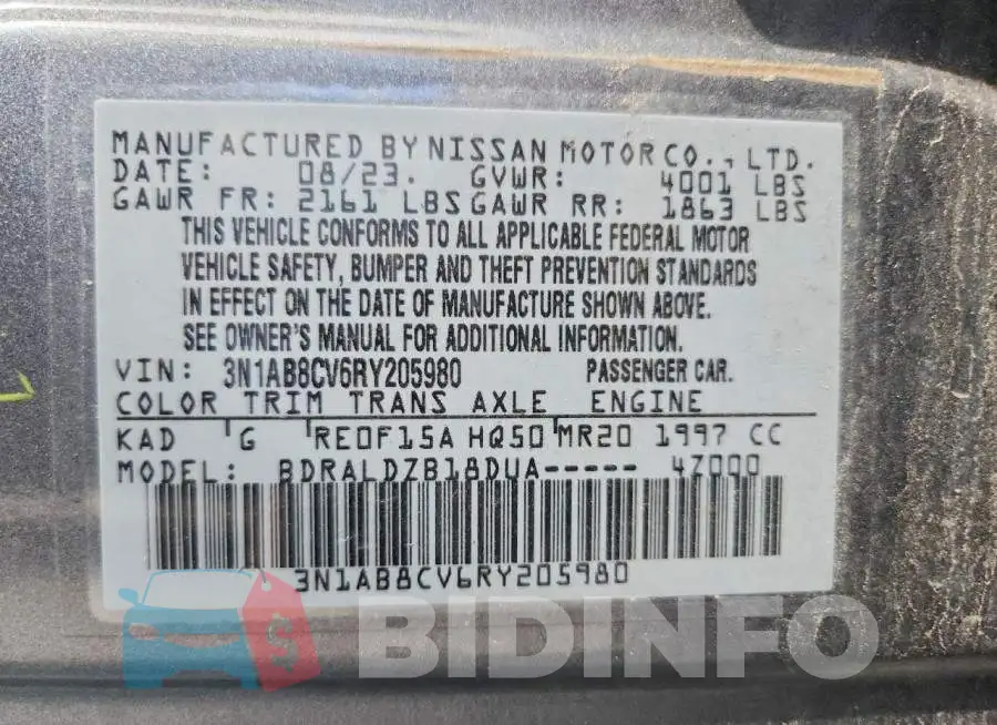 3N1AB8CV6RY205980 Photo# 12