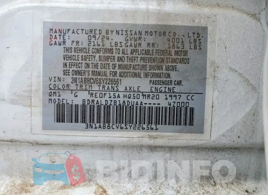 3N1AB8CV6SY226561 Photo# 13
