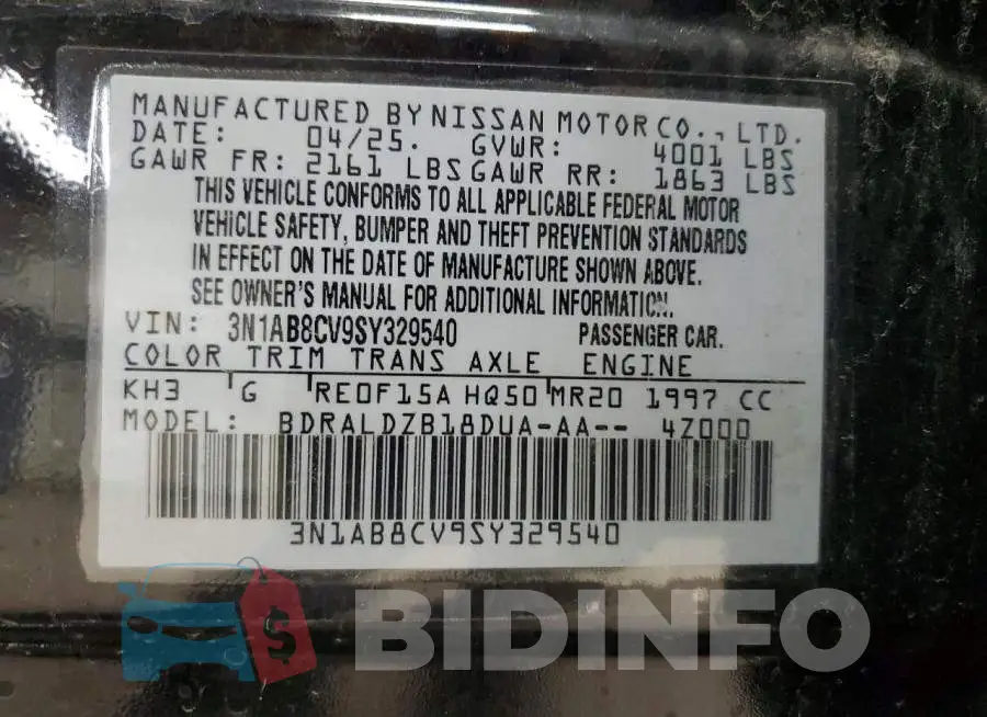 3N1AB8CV9SY329540 Photo# 12