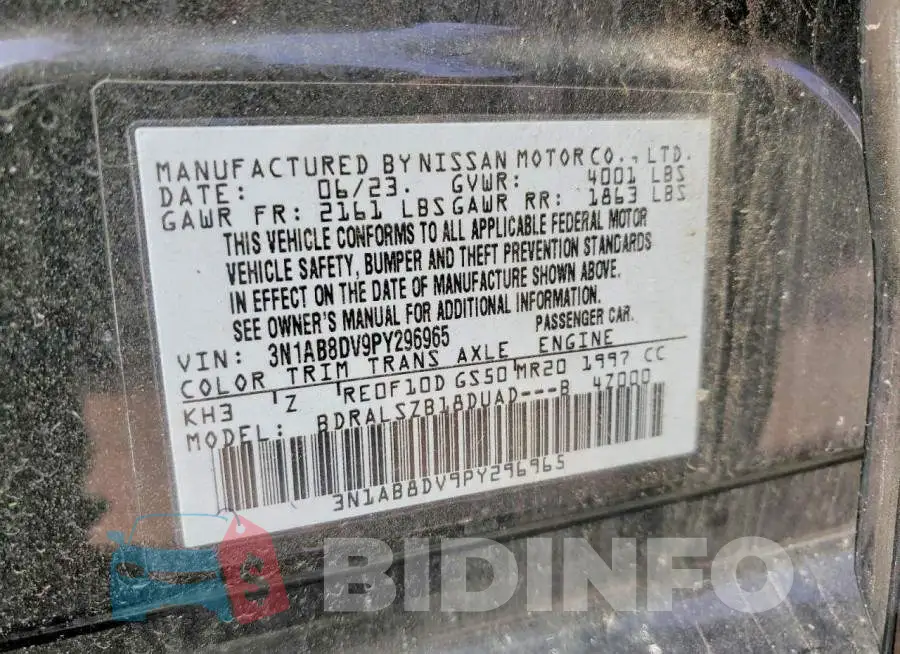3N1AB8DV9PY296965 Photo# 12