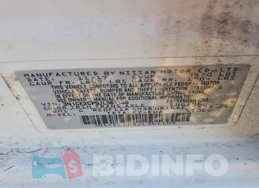 3N1CE2CP5JL361105 Photo# 12