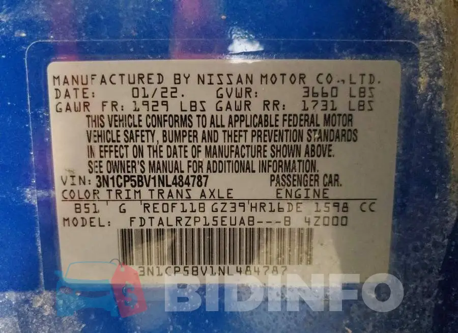 3N1CP5BV1NL484787 Photo# 13