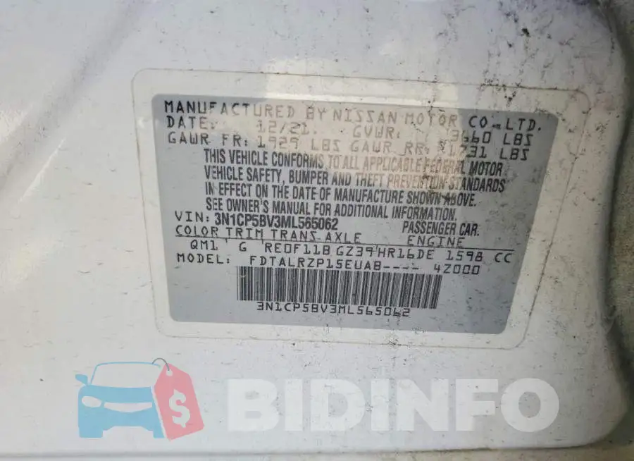 3N1CP5BV3ML565062 Photo# 13