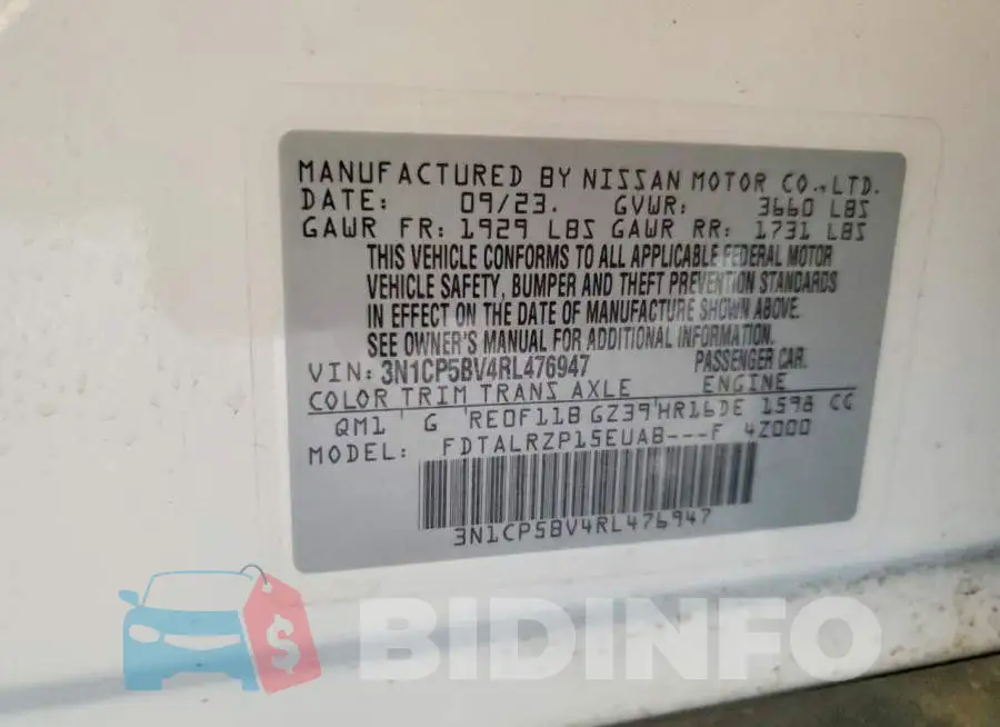 3N1CP5BV4RL476947 Photo# 13