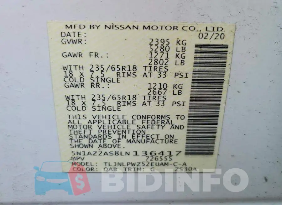 5N1AZ2AS8LN136417 Photo# 13