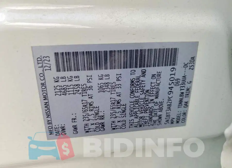 5N1BT3AB2PC945019 Photo# 14