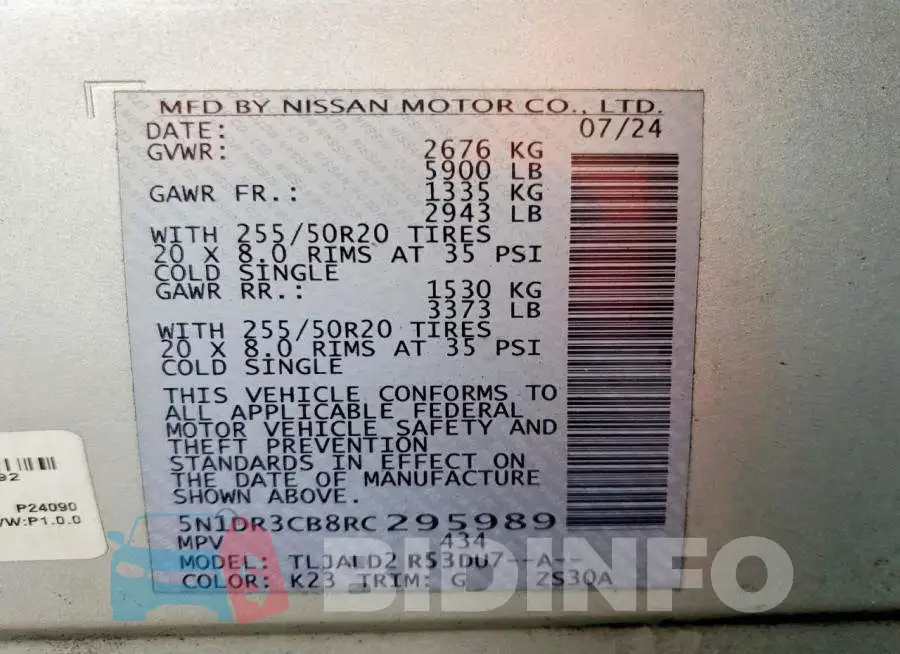 5N1DR3CB8RC295989 Photo# 14