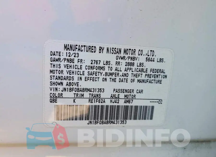 JN1BF0BA8RM431353 Photo# 14