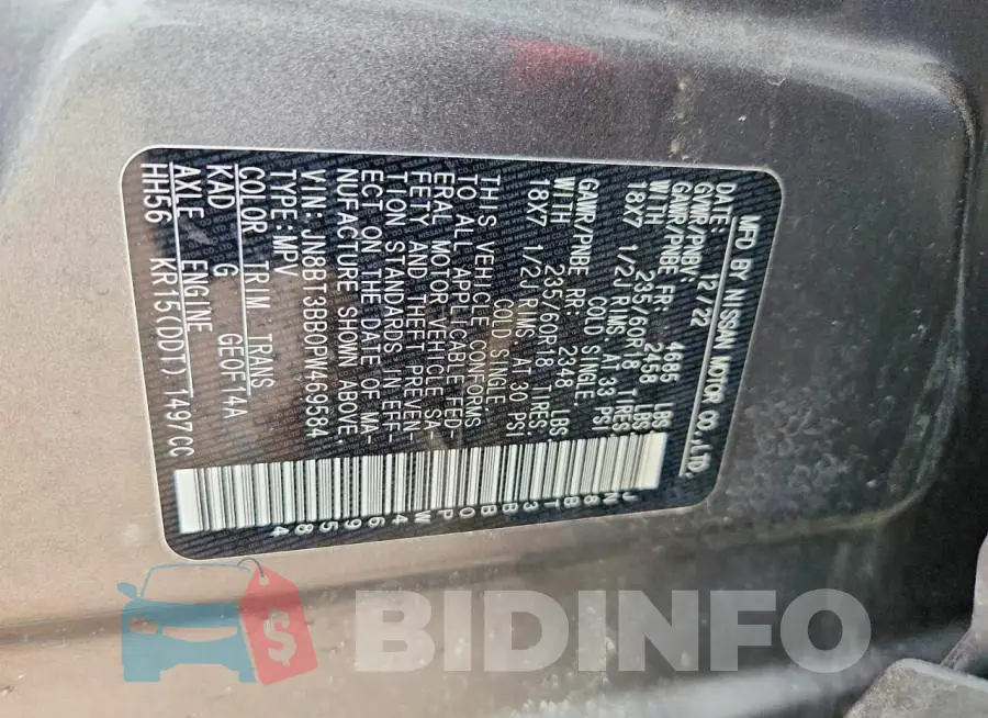 JN8BT3BB0PW469584 Photo# 13