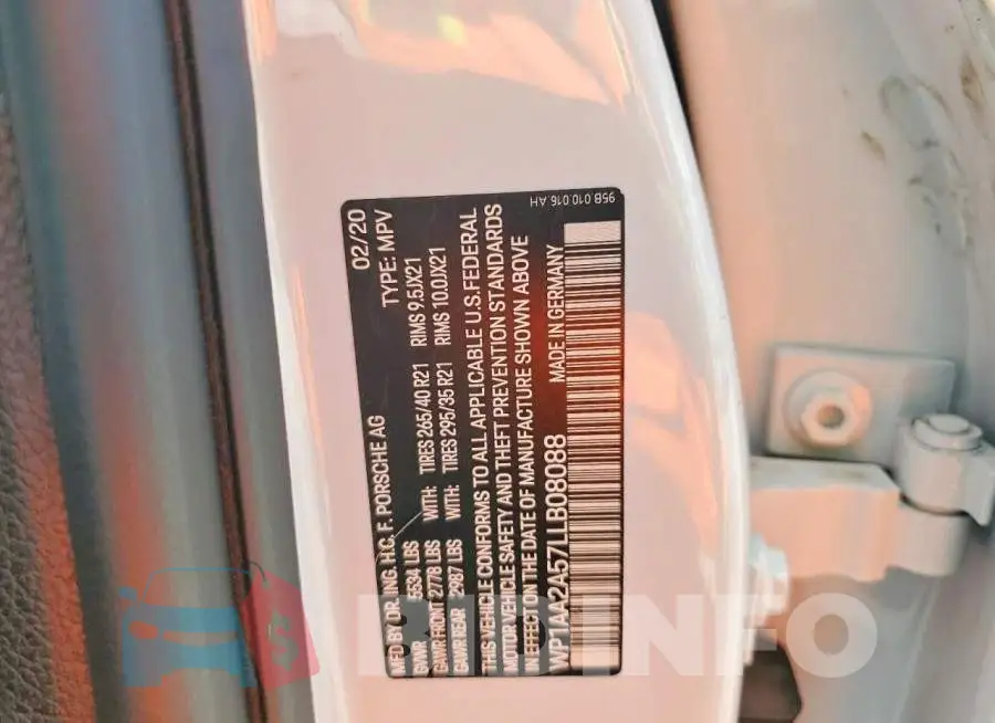 WP1AA2A57LLB08088 Photo# 13