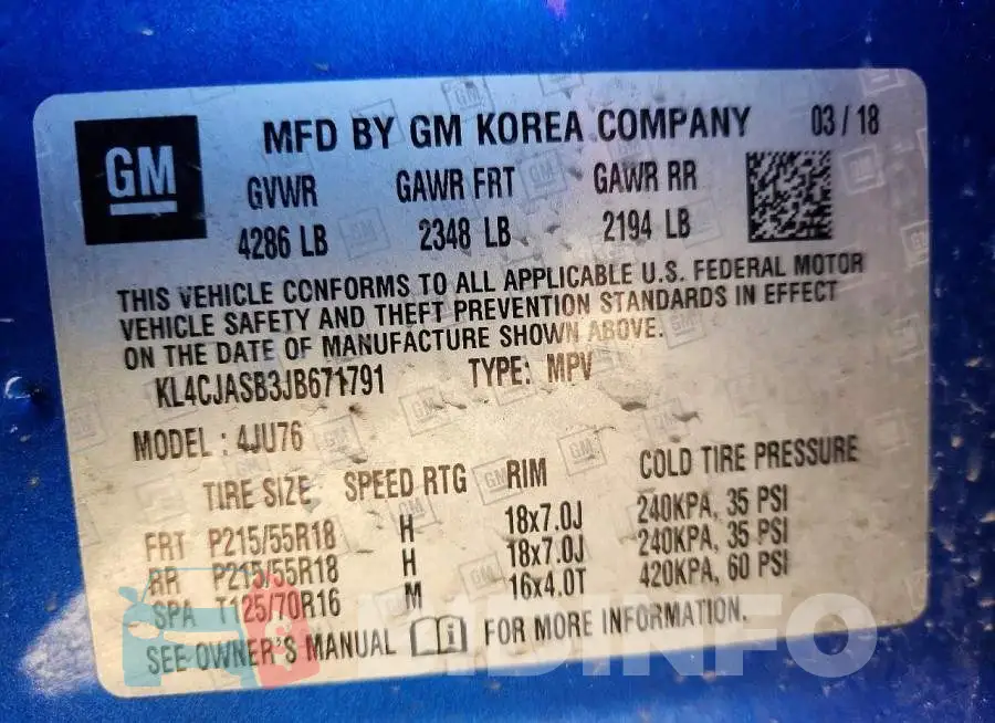 KL4CJASB3JB671791 Photo# 13