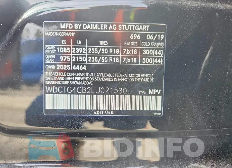 WDCTG4GB2LU021530 Photo# 14