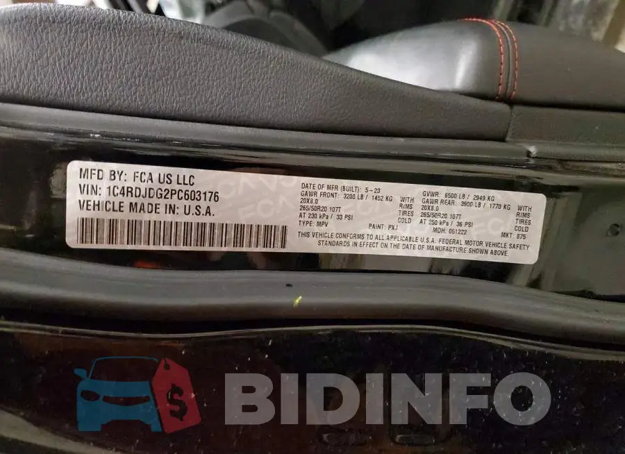 1C4RDJDG2PC603176 Photo# 13