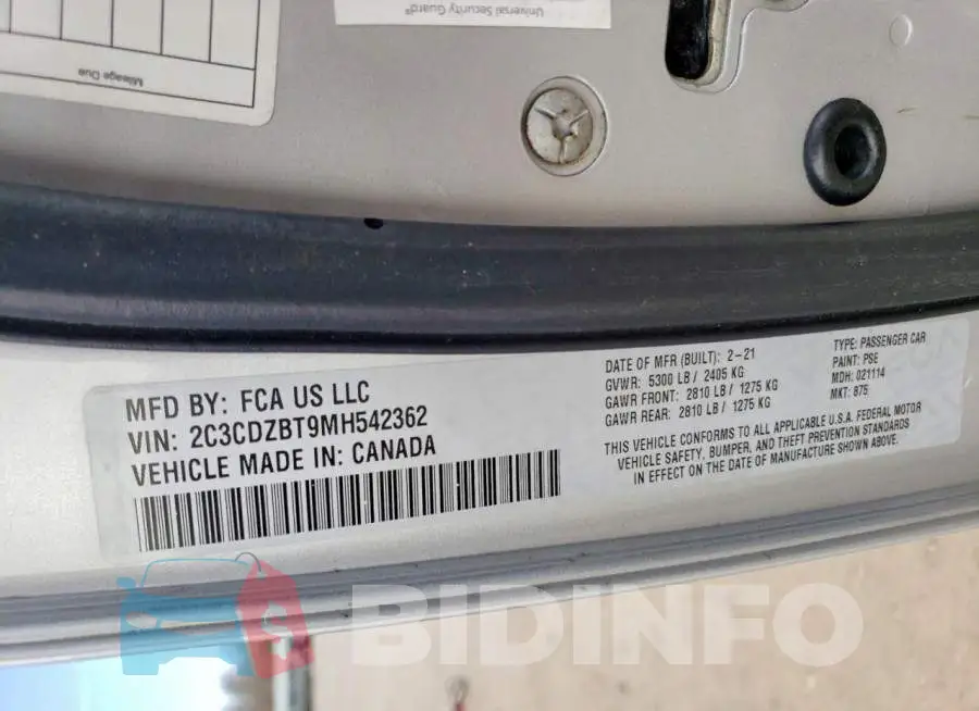 2C3CDZBT9MH542362 Photo# 12