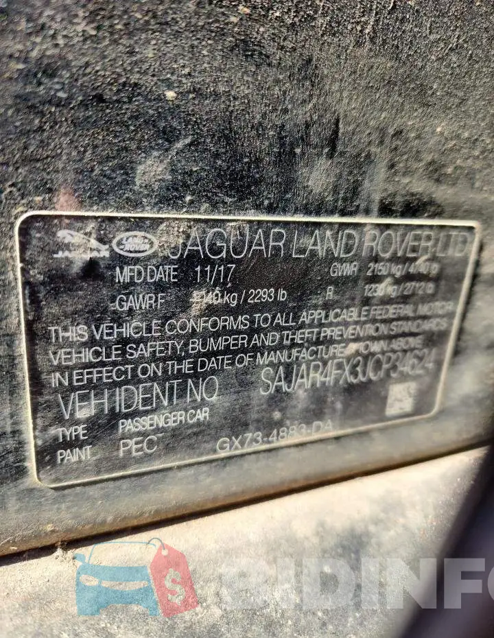 SAJAR4FX3JCP34624 Photo# 12