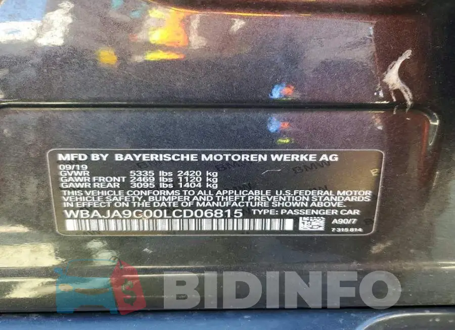 WBAJA9C00LCD06815 Photo# 12